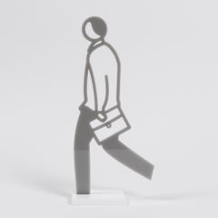 Julian Opie, Male Walker (Grey) - Contemporary Sculpture, British Pop Art
