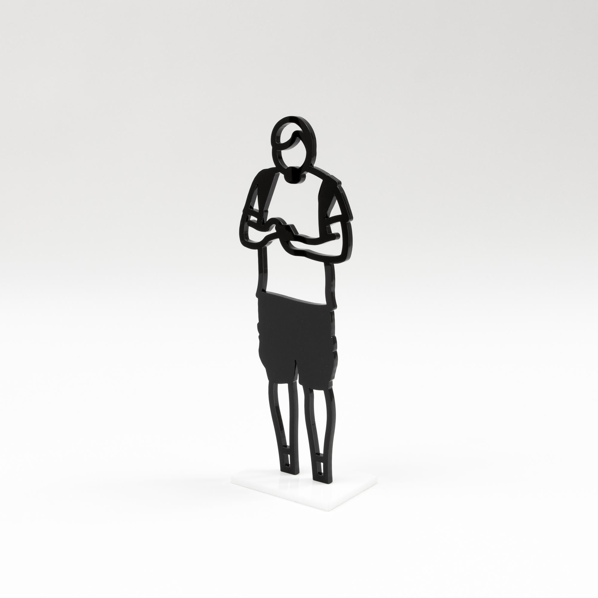Julian Opie (British, b. 1958)
Statuettes, 2021
Medium: The complete set of eight laser-cut acrylic, two-part statuettes
Height (of each figure): 24 cm 
Base dimensions: 8 x 6 x 0.5 cm
Edition size: open
Condition: Mint (sold in original