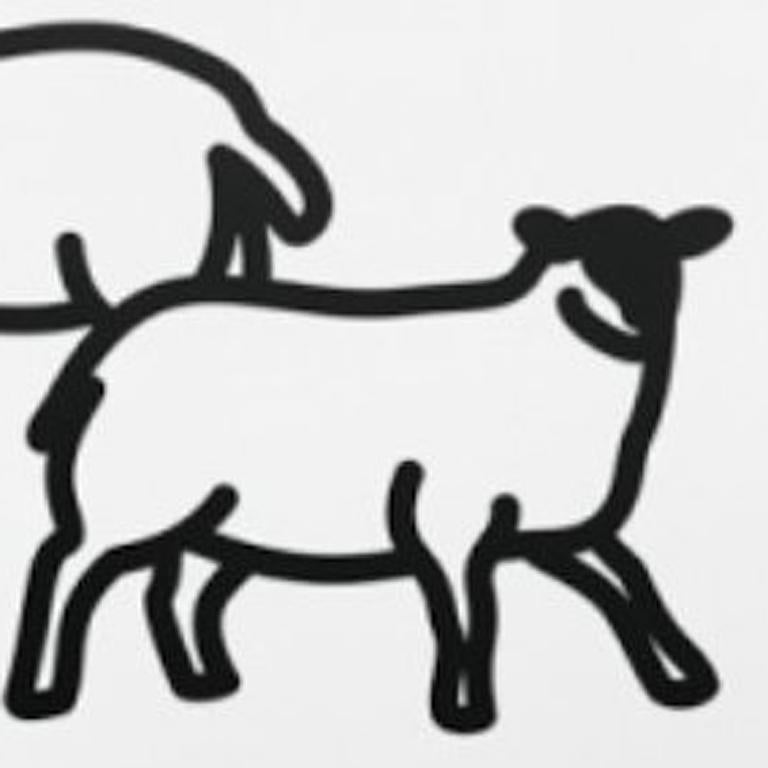 Sheep 2, from Nature 1 Series - Gray Figurative Sculpture by Julian Opie