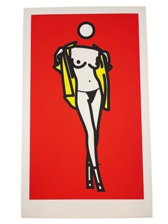 Julian Opie "Woman taking off man's shirt" Serigraph Silkscreen Screenprint