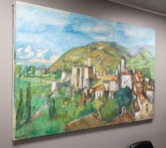 "Saissac" Impressionist Landscape of Southern French Commune