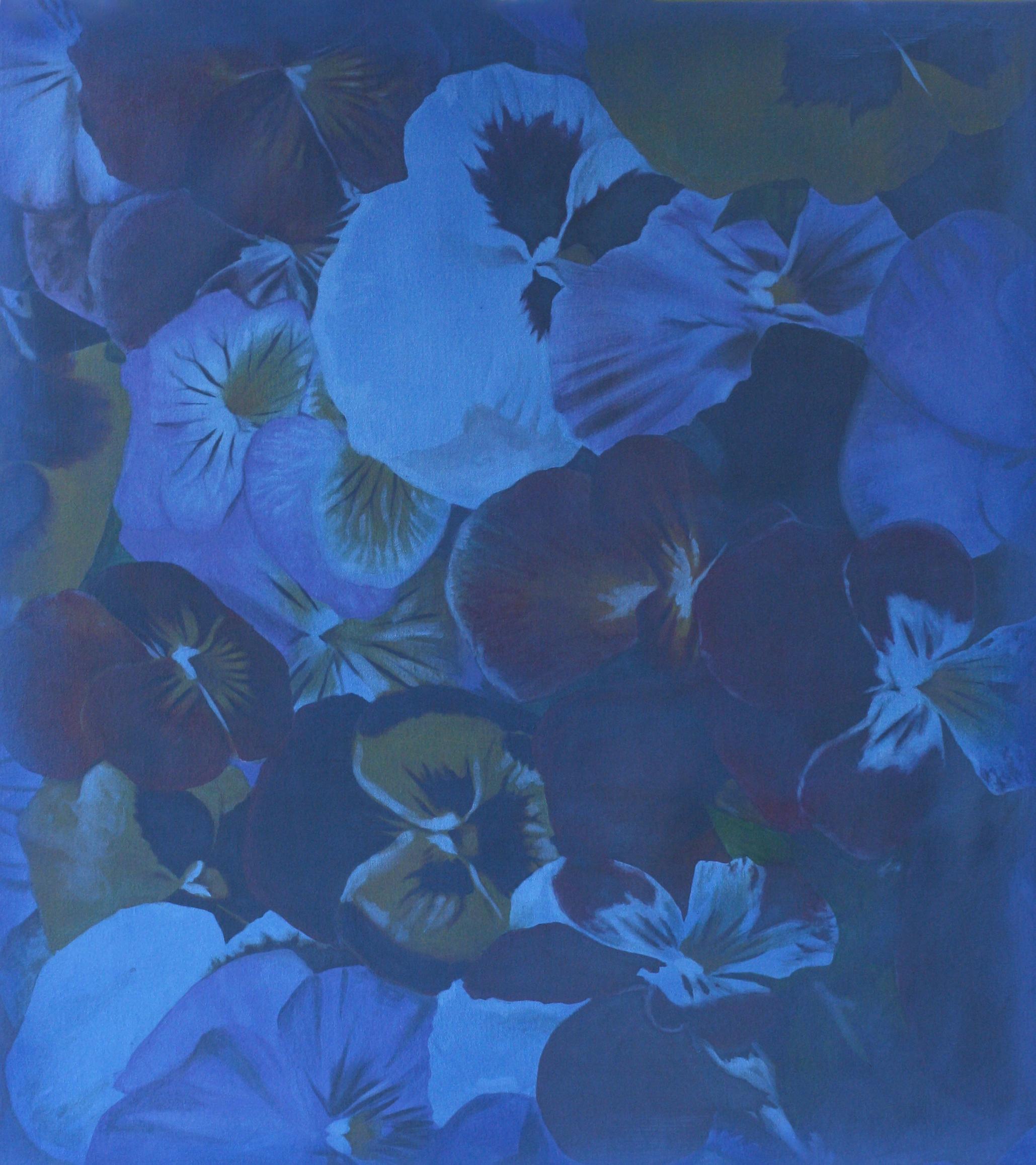 Julian Rogers Still-Life Painting - Blue Flowers 