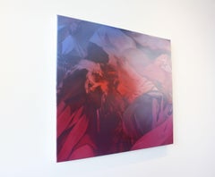 Untitled- Still Life, Canvas, Oil Paint, Photorealist, Old Masters, Violet, Blue
