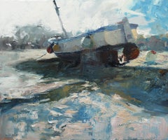 Quicksilver : AM Contemporary  Peinture à l'huile de paysage marin