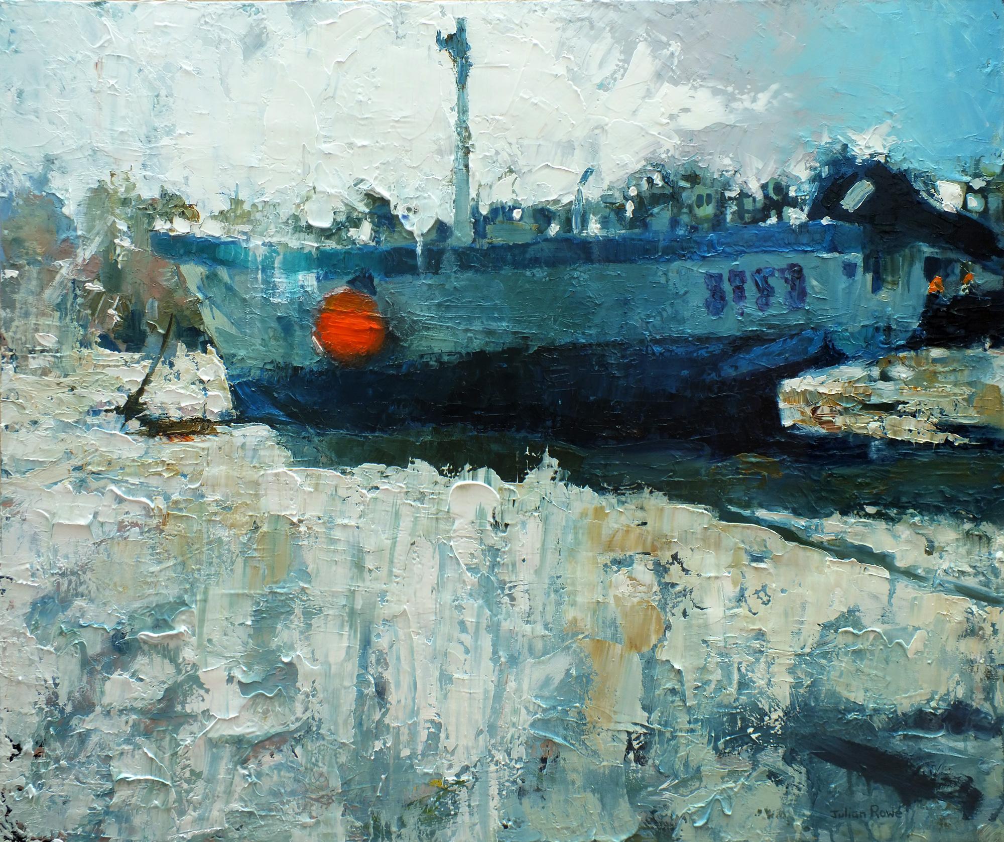 Julian Rowe Still-Life Painting - White Light.   Contemporary Coastal Oil Painting