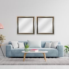 Julian Schnabel Brutalist Style Silver Studded Console or Wall Mirror , a Pair