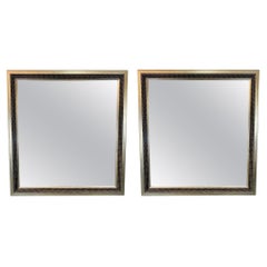 Julian Schnabel Brutalist Style Silver Studded Console or Wall Mirror , a Pair