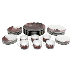 Julian Schnabel for Bernardaud 36 Piece China Set Pop Art Mid Century 1 of 2500