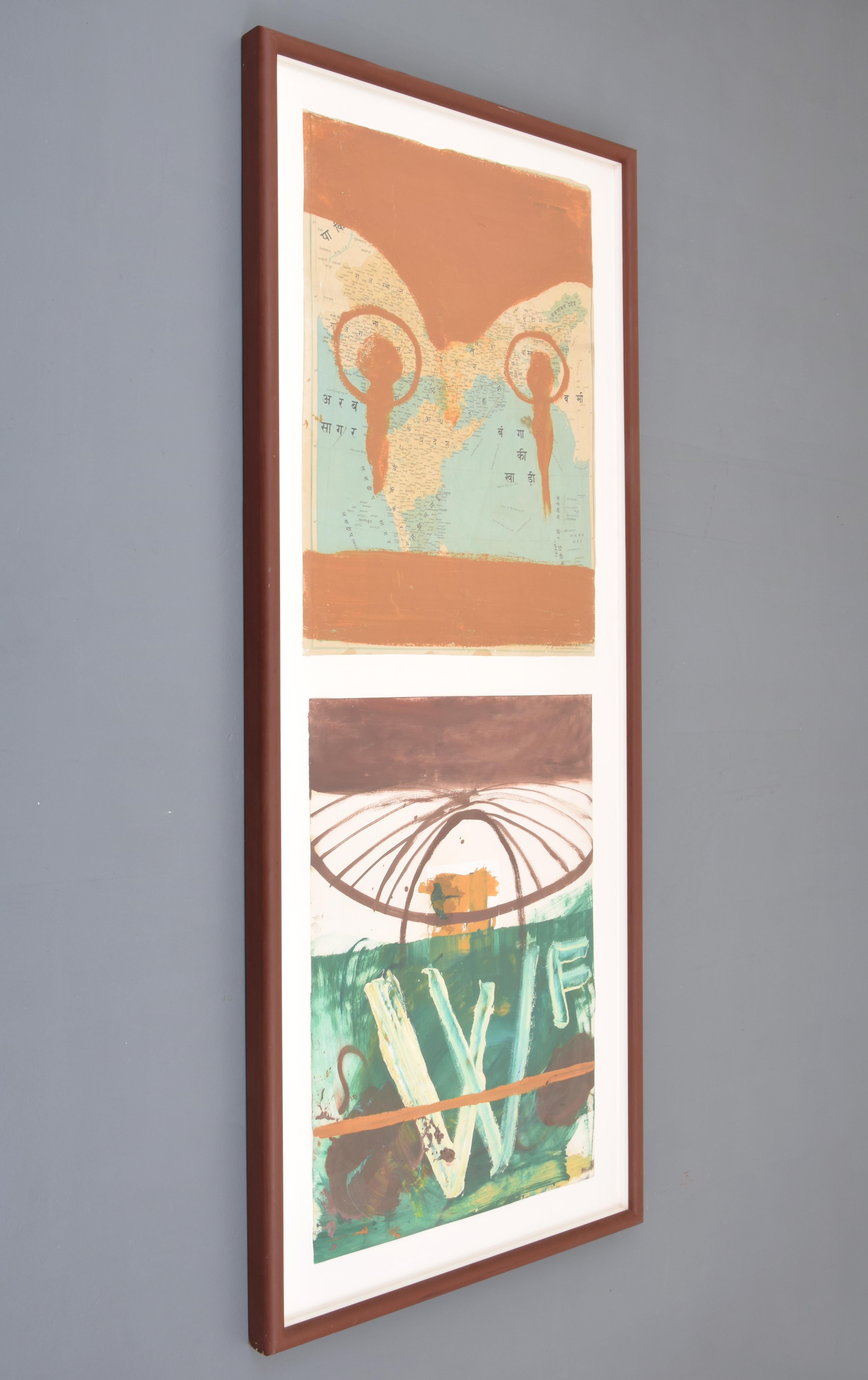 Large Julian Schnabel Diptych Painting, 88″H For Sale 1