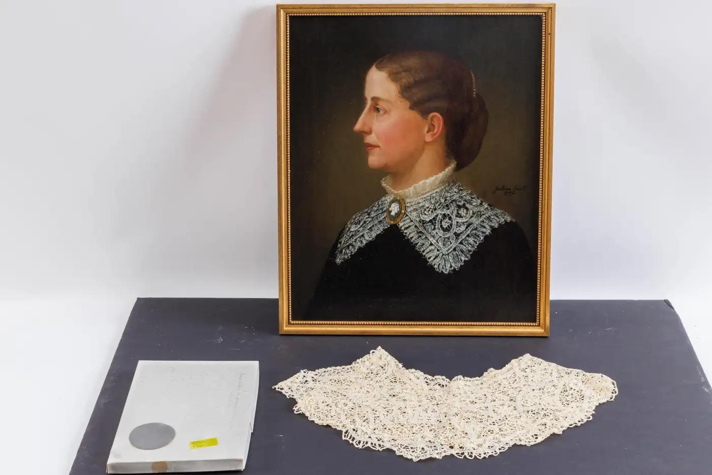 Julian Scott Amerikaner, (1846-1901) Ein Porträt von Isabella Penn Smith Fleming C. im Angebot 2