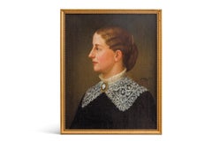 Antique Julian Scott American, (1846-1901) A Portrait of Isabella Penn Smith Fleming