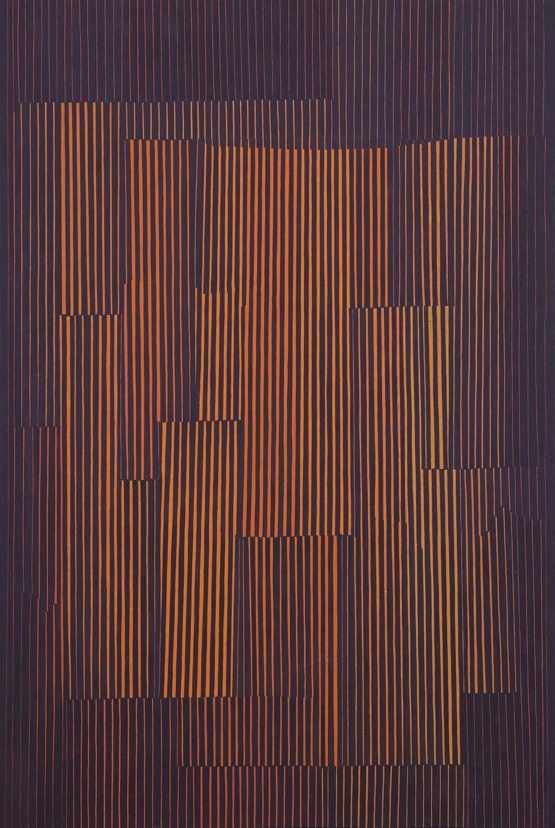 Nocturnal Variants, 1964 OpArt abstract geometric acrylic, Cleveland School