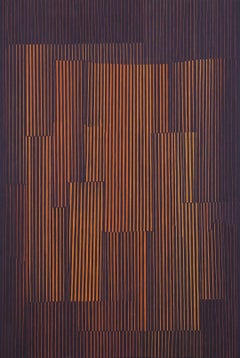 Vintage Nocturnal Variants, 1964 OpArt abstract geometric acrylic, Cleveland School