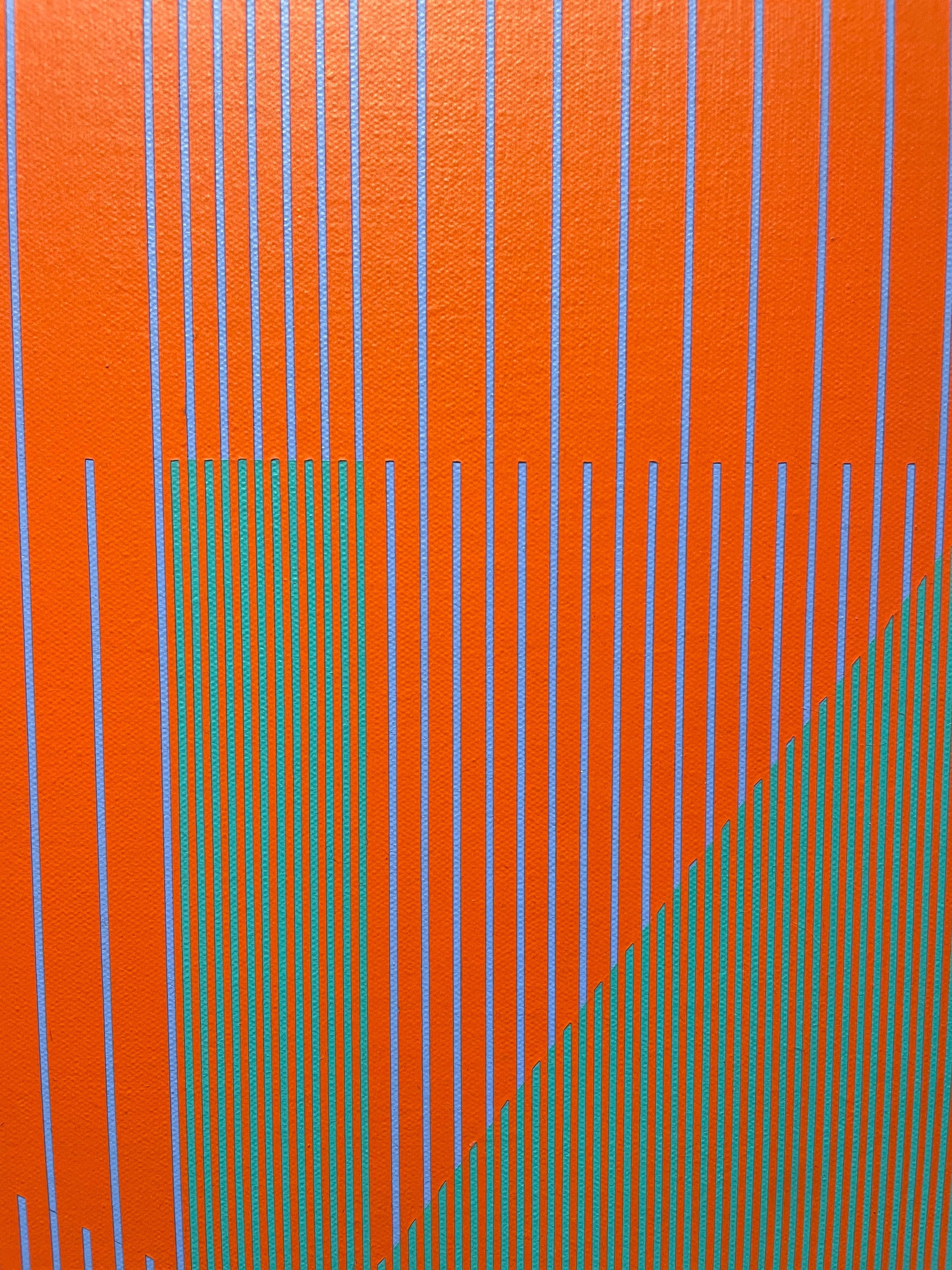 Red is a Red, OpArt red geometric acrylic painting For Sale 2