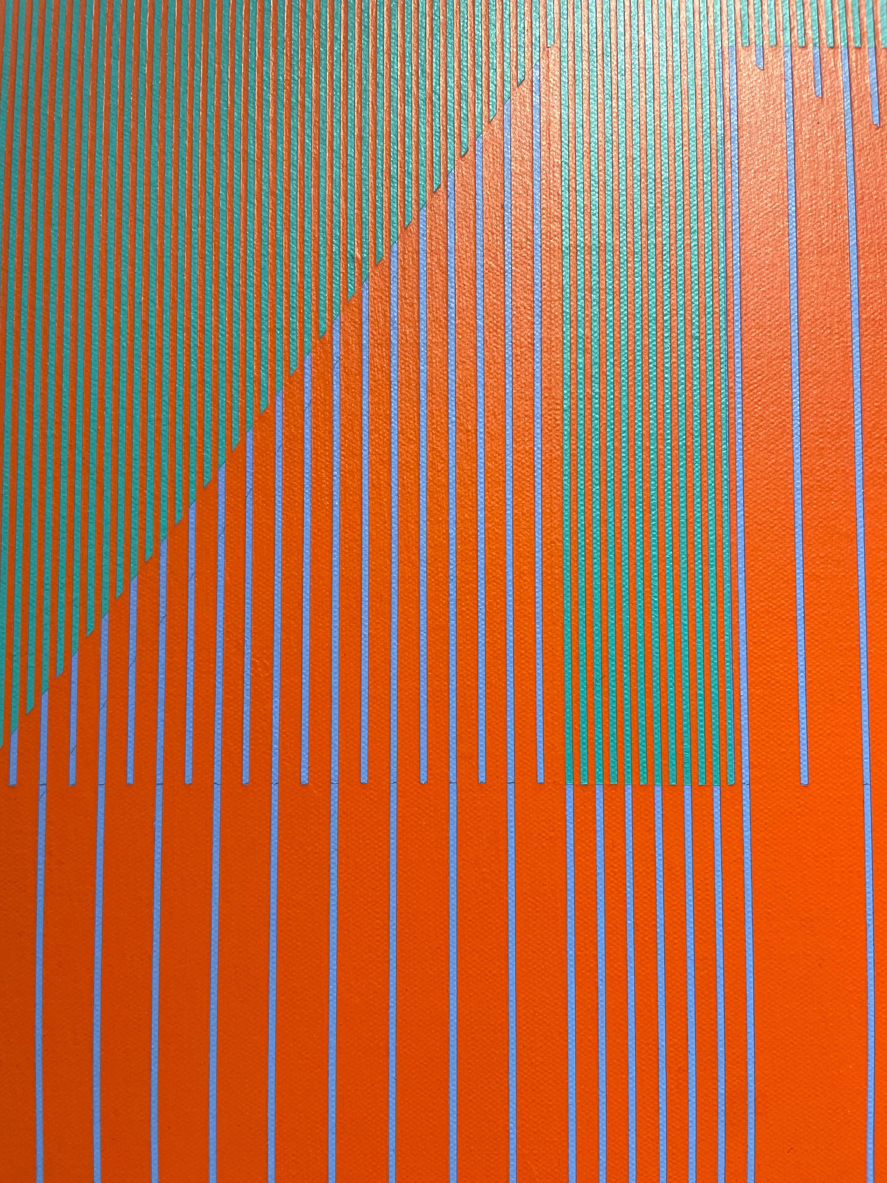 Red is a Red, OpArt red geometric acrylic painting For Sale 1