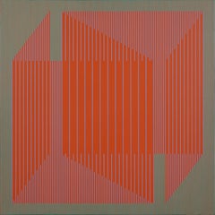 Rojo es un rojo, cuadro acrílico geométrico rojo OpArt