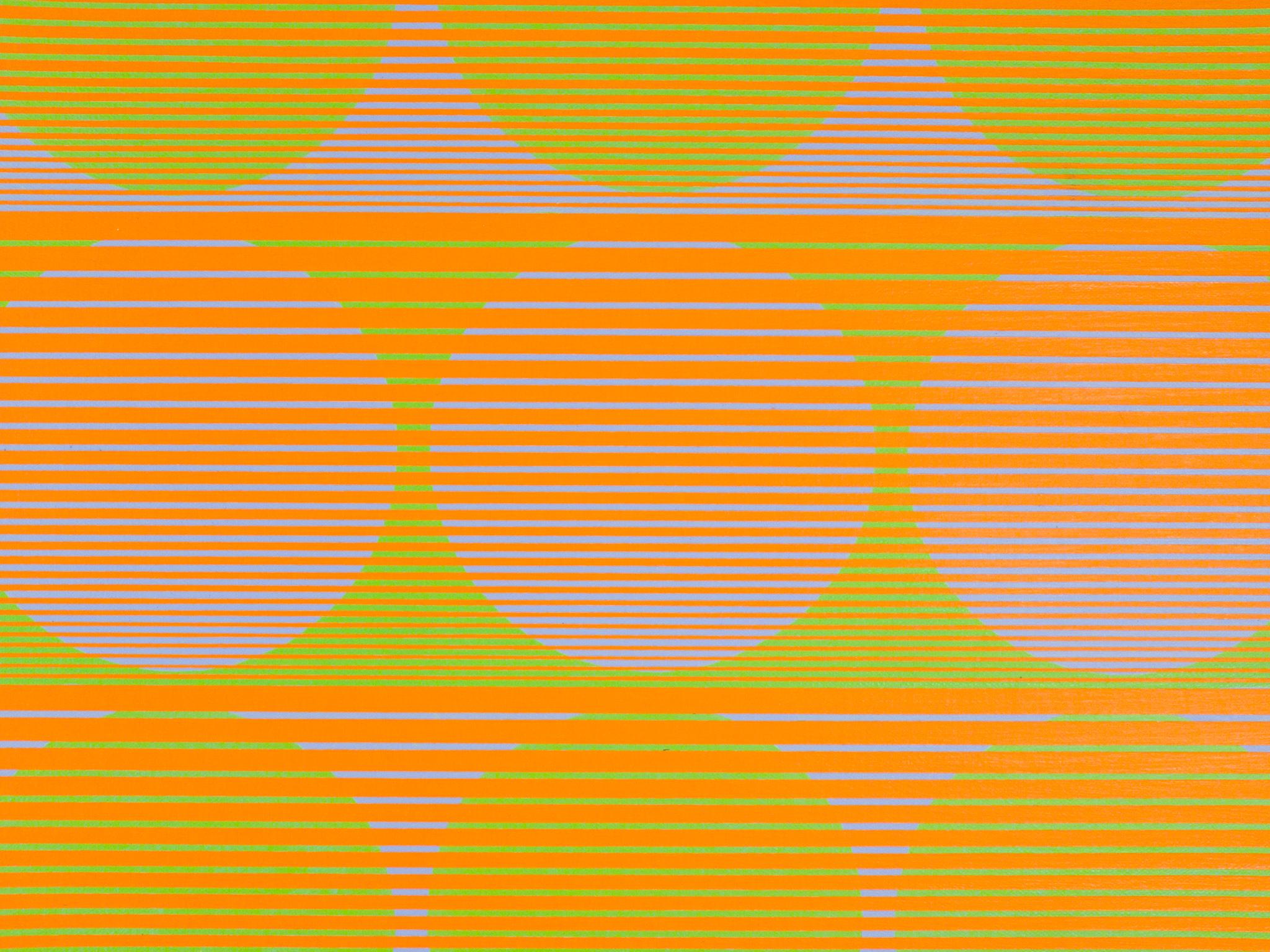 The Row - Orange Abstract Painting par Julian Stanczak