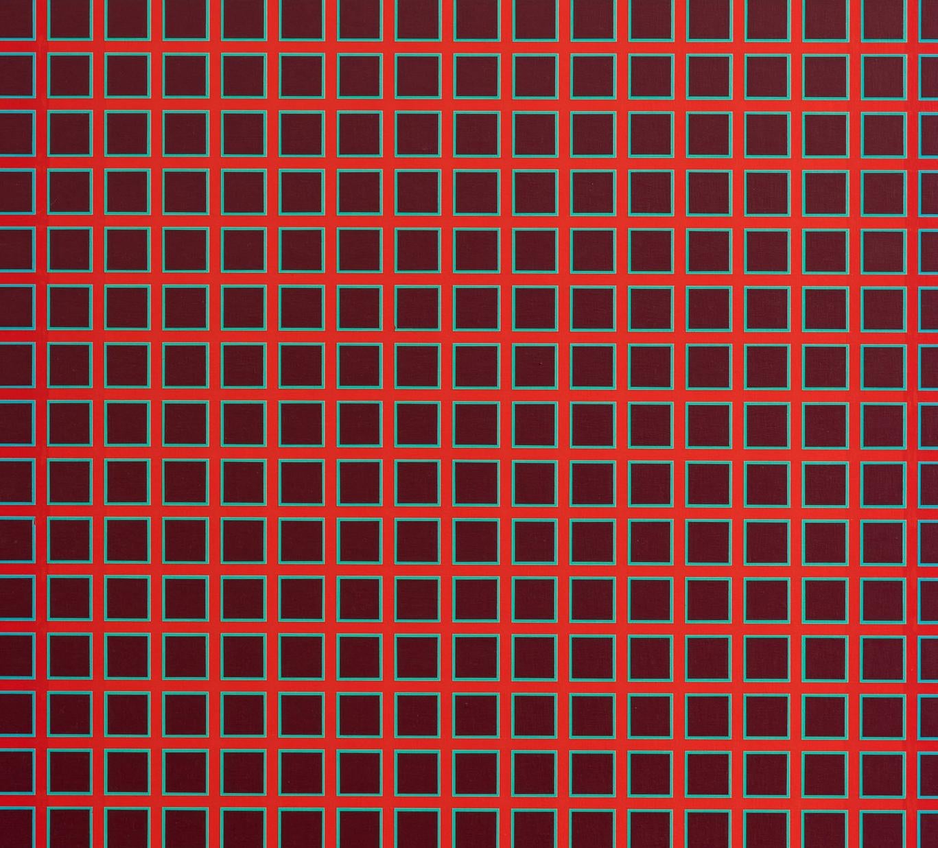 Quadratisches Chroma #4  1980 Rot Blau Violett Lila Geometrische OP ART - Erstaunlich! im Angebot 3