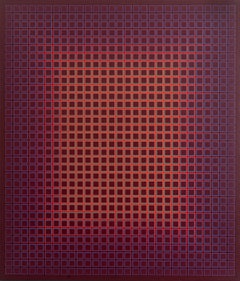 Sequential Chroma #4 Red Blue Violet Purple Geometric OP ART