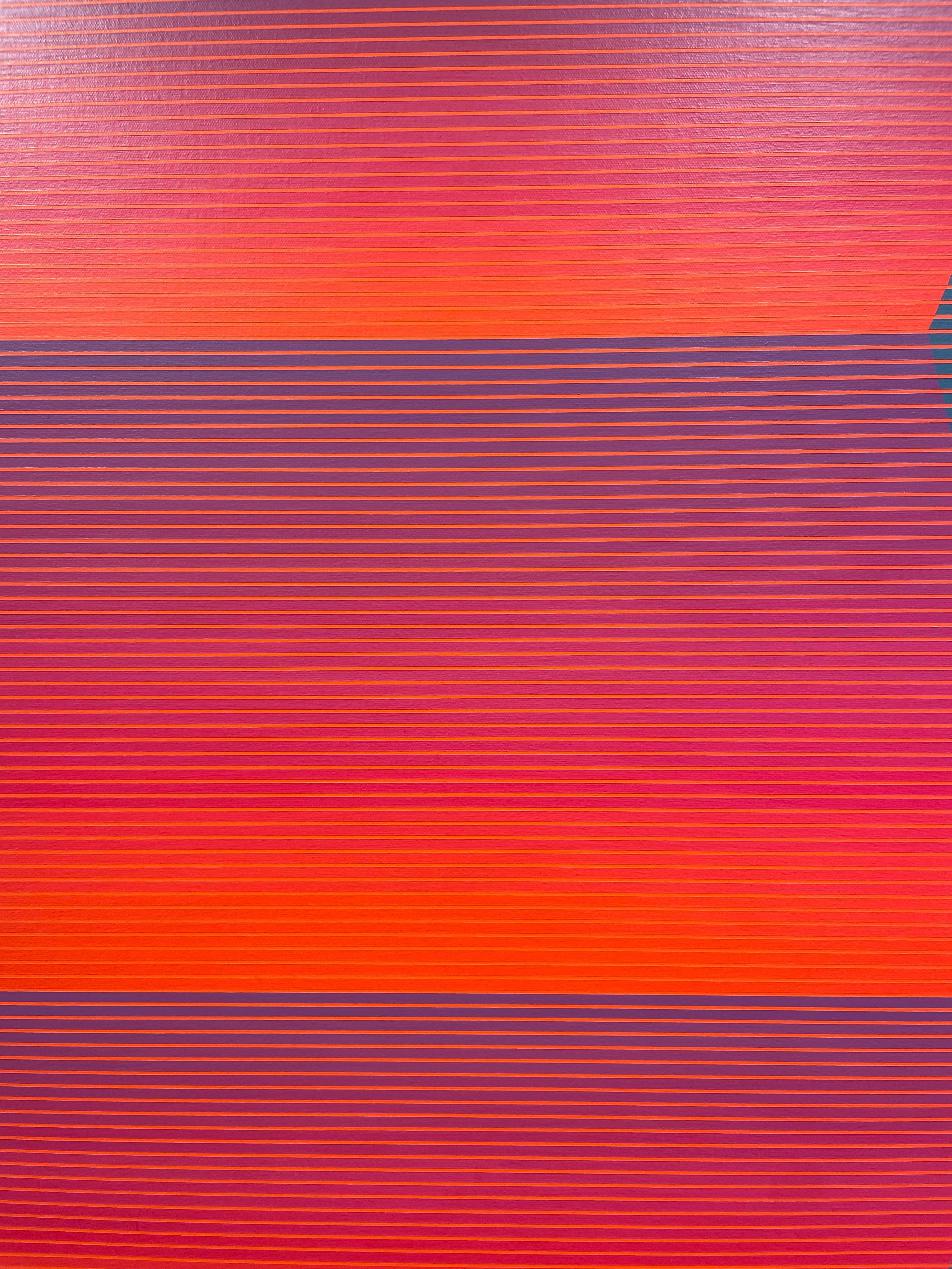 Twist & the Rain Mid-Century OpArt Geometric Painting by Cleveland School artist For Sale 5