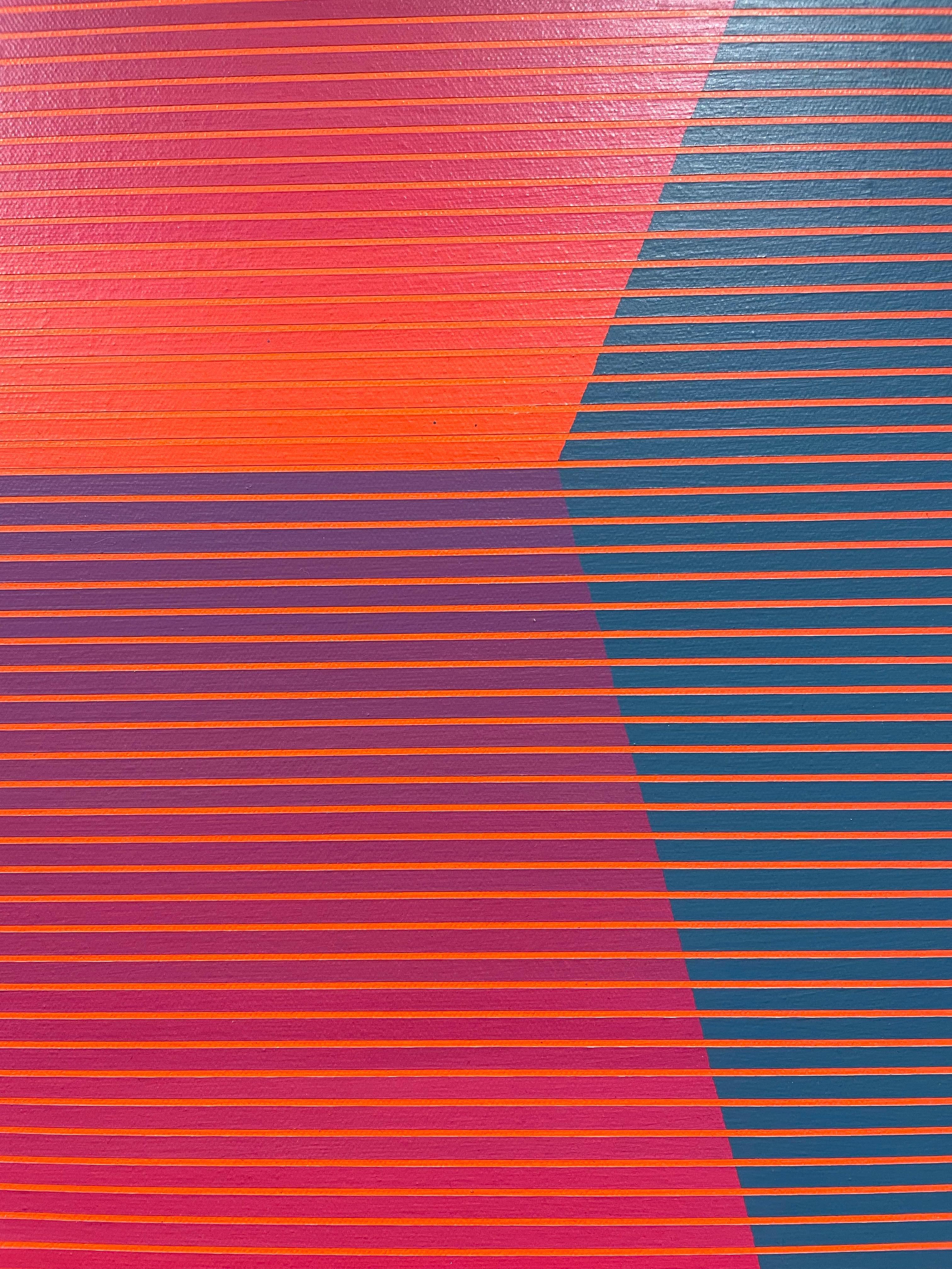 Twist & the Rain Mid-Century OpArt Geometric Painting by Cleveland School artist For Sale 6
