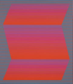 Peinture géométrique OpArt du milieu du siècle dernier de l'artiste de l'école de Cleveland