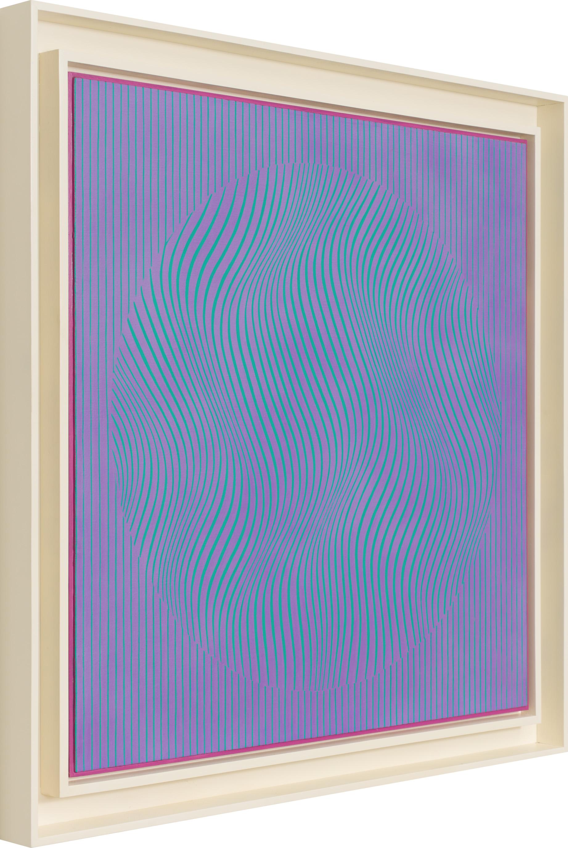 Senza titolo (Cerchio verde e viola) - Painting Astratto di Julian Stanczak