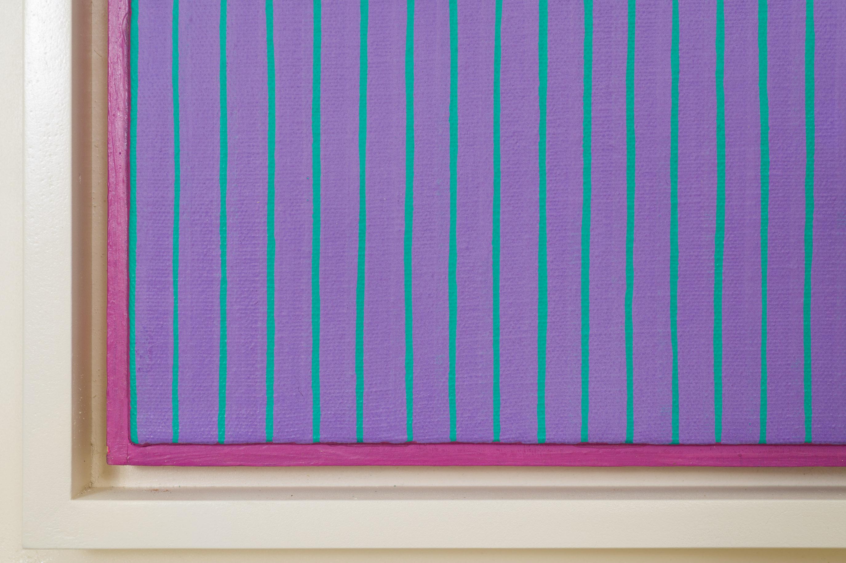 Senza titolo (Cerchio verde e viola) - Abstract Painting Viola di Julian Stanczak