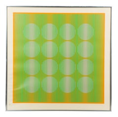 Vintage 16 Green Circles from the Eight Variants series, 1970