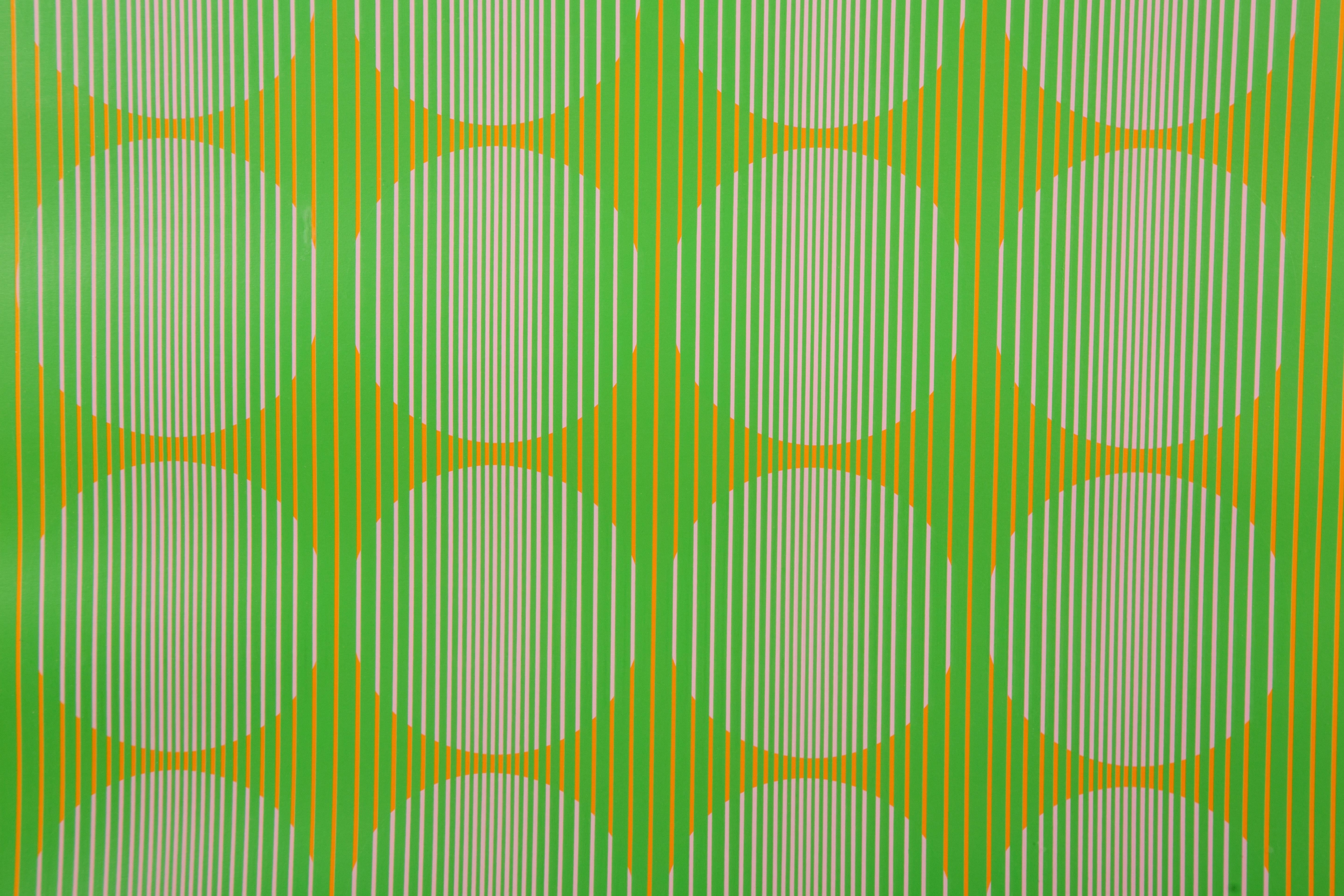 16 cercles verts de la série des huit variantes, 1970 - Op Art Print par Julian Stanczak