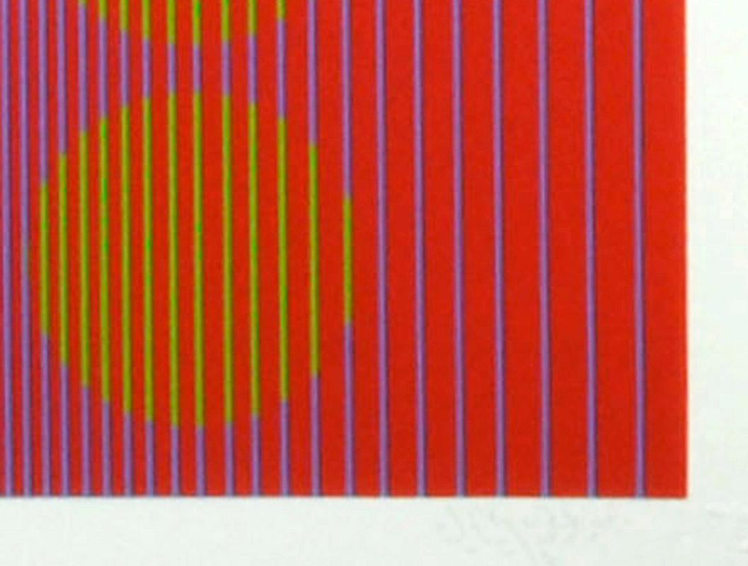 Ringe mit mittlerer Spitze (Op-Art), Print, von Julian Stanczak