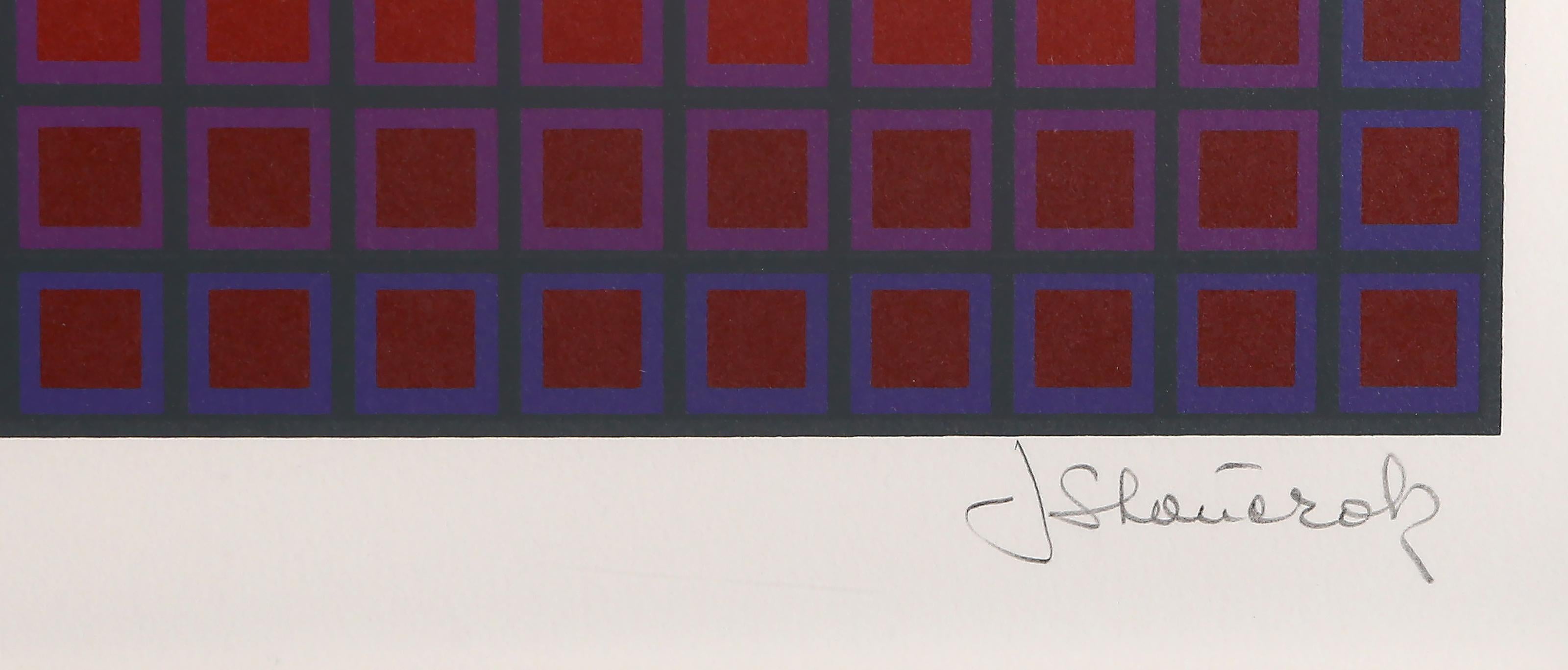 Compounded Red, Op Art Screenprint by Julian Stanczak For Sale 3