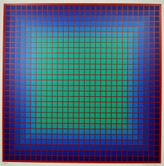 Conferring Blue, 1978 Limited Edition Silkscreen, Julian Stanczak