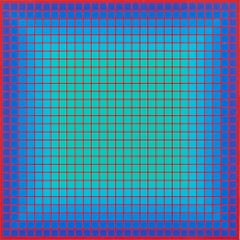 Conferring Blue, Op-Art-Siebdruck von Julian Stanczak