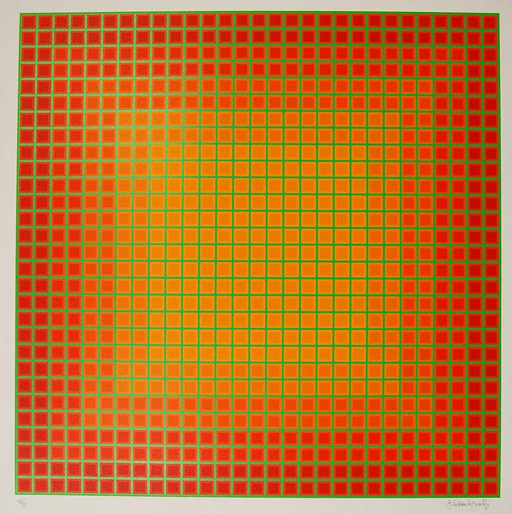 JULIAN STANCZAK (1928-2017) A student of Josef Albers and one of the leaders of the Op Art Movement, Stanczak was included in the Museum of Modern Art’s 1965 exhibition, The Responsive Eye, which also featured works by Bridget Riley, Gunter Uecker,
