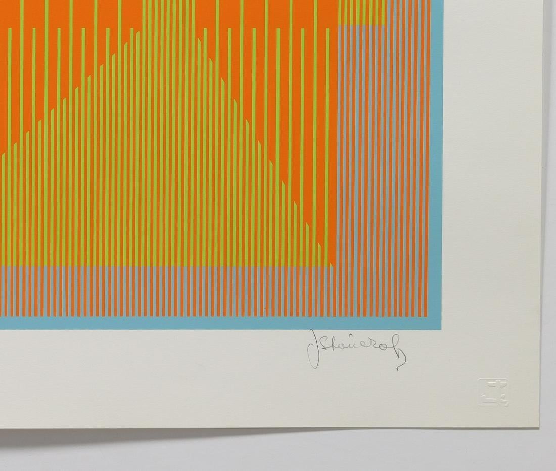 orange émergent - Op Art Print par Julian Stanczak