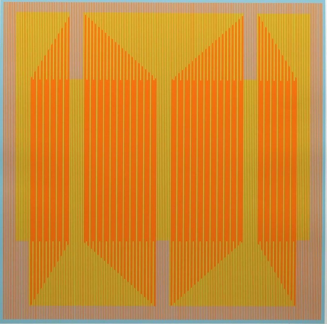 Julian Stanczak Abstract Print - Emerging Orange