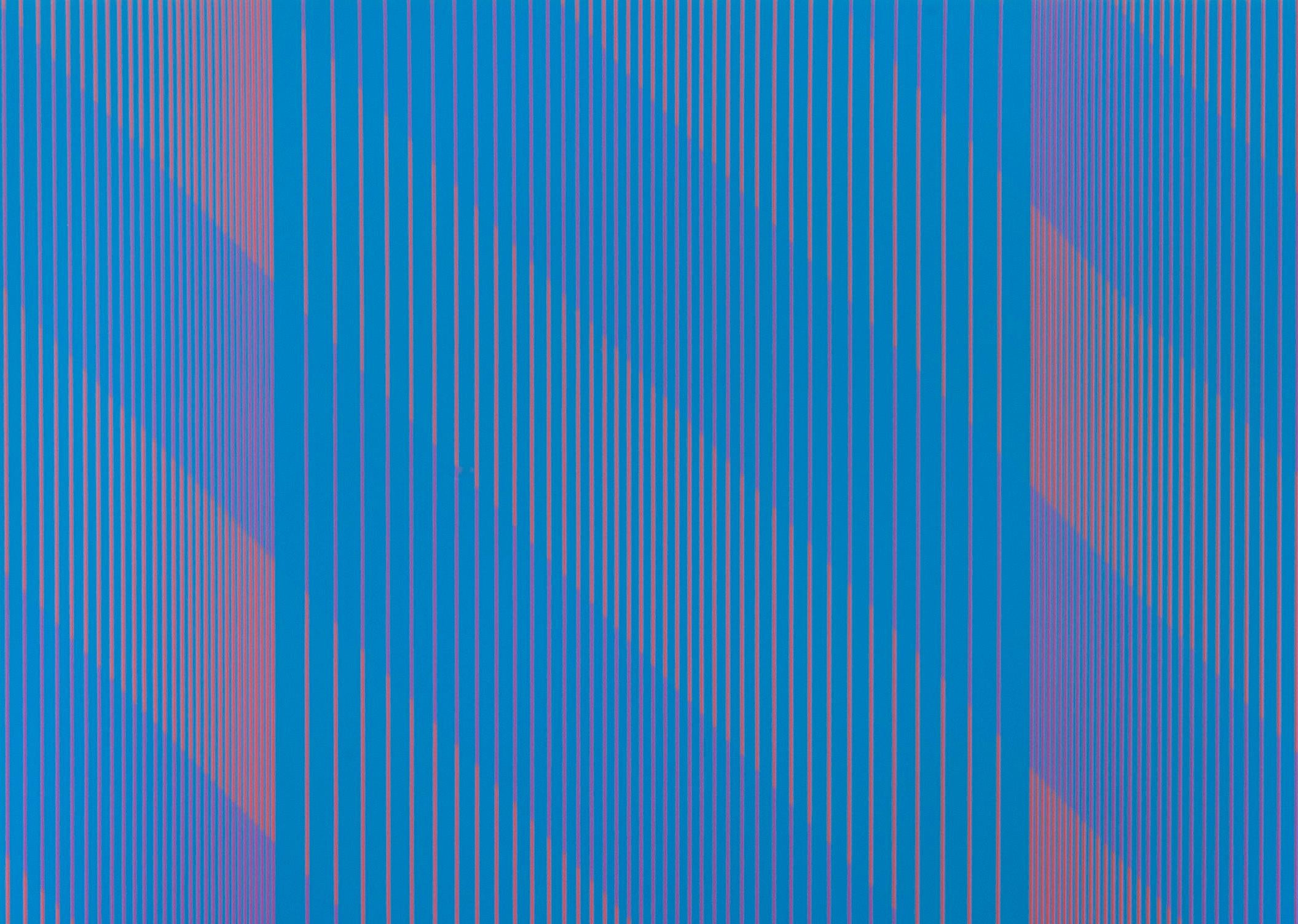 Marginal (Blau), Abstract Print, von Julian Stanczak