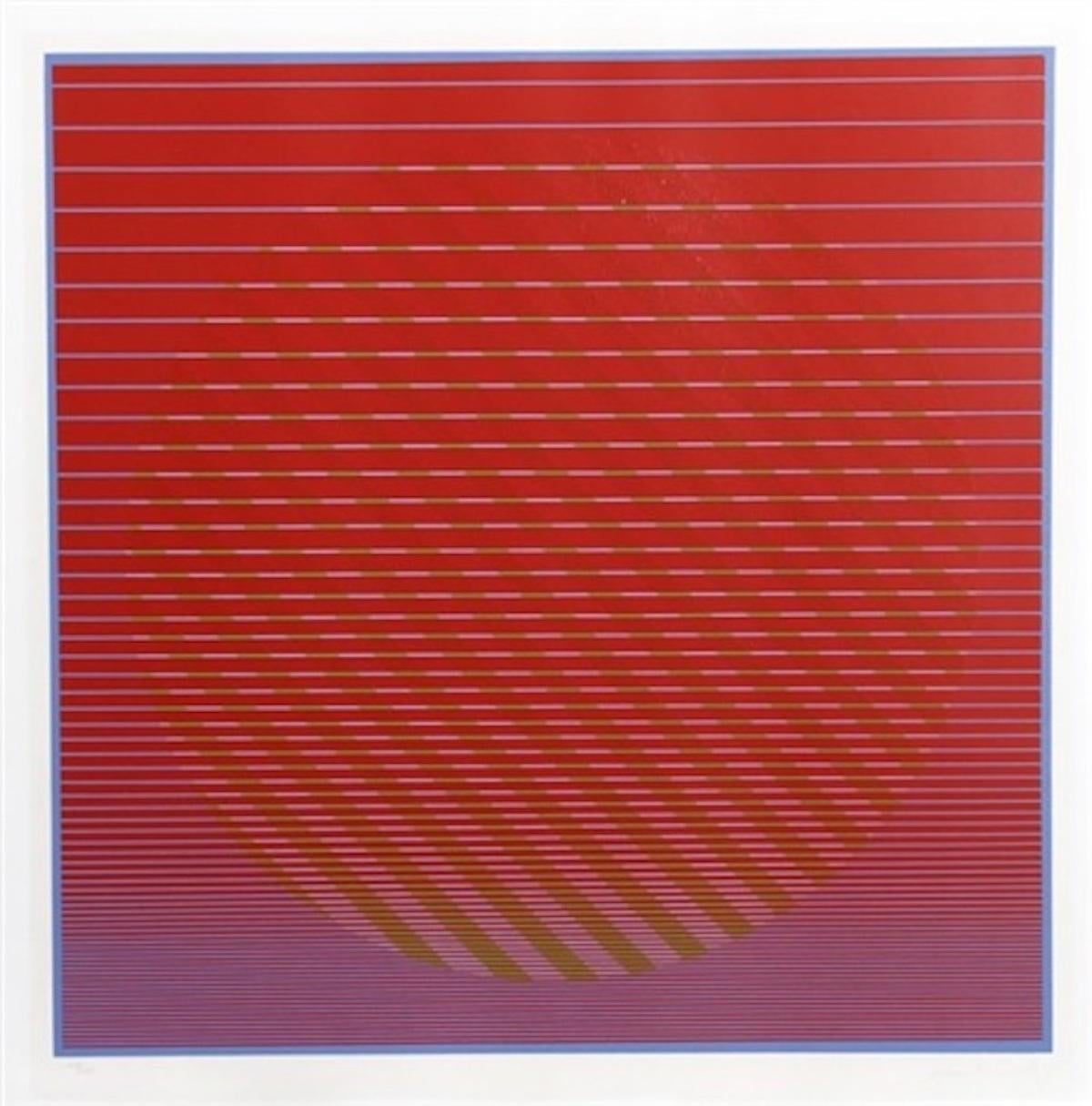 Julian Stanczak Abstract Print - Sunset from Eight Variants