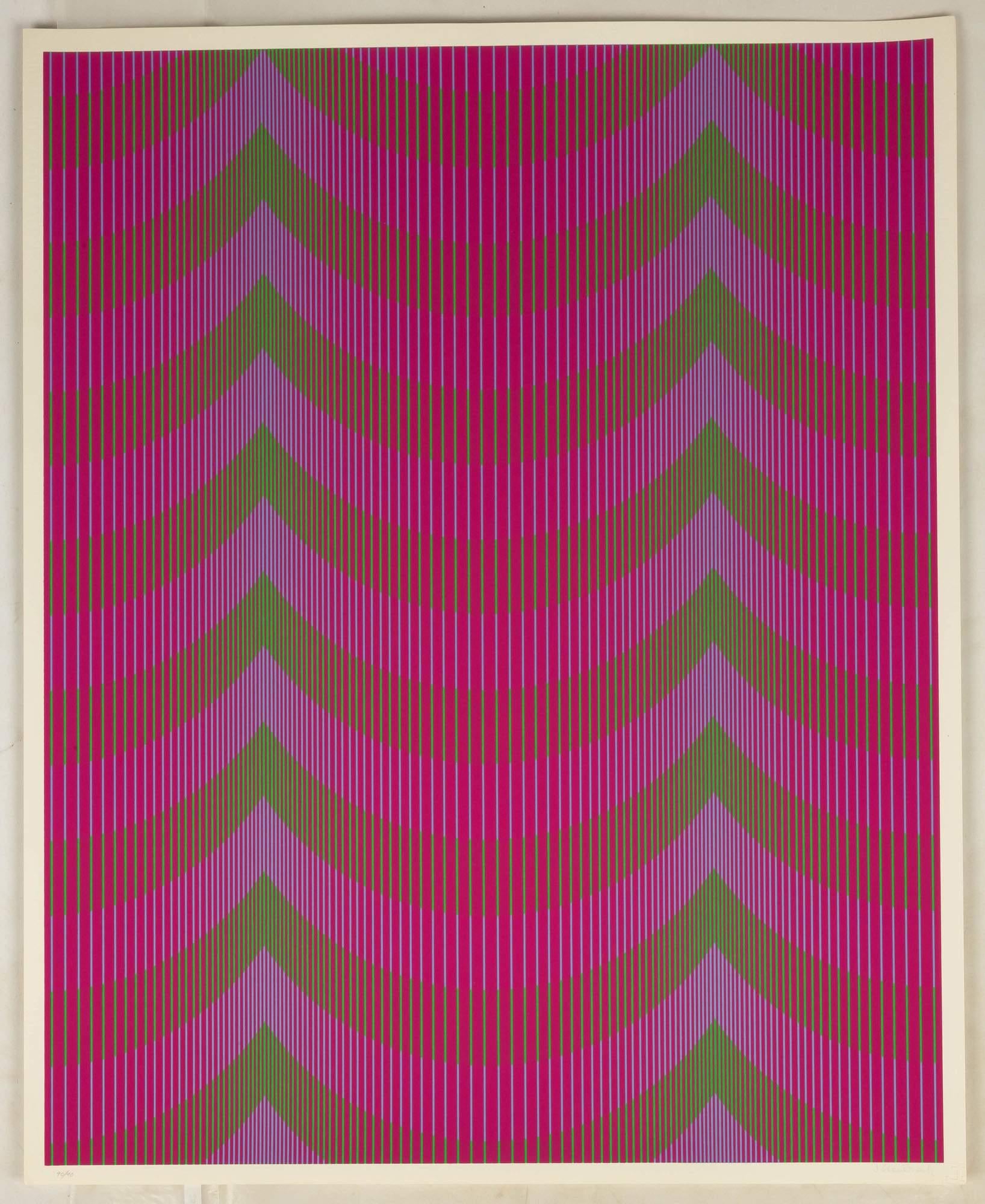 Abstract Print Julian Stanczak - Veiled (en anglais)
