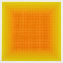 Gelber Filter, Op Art Geometrischer abstrakter Siebdruck von Julian Stanczak