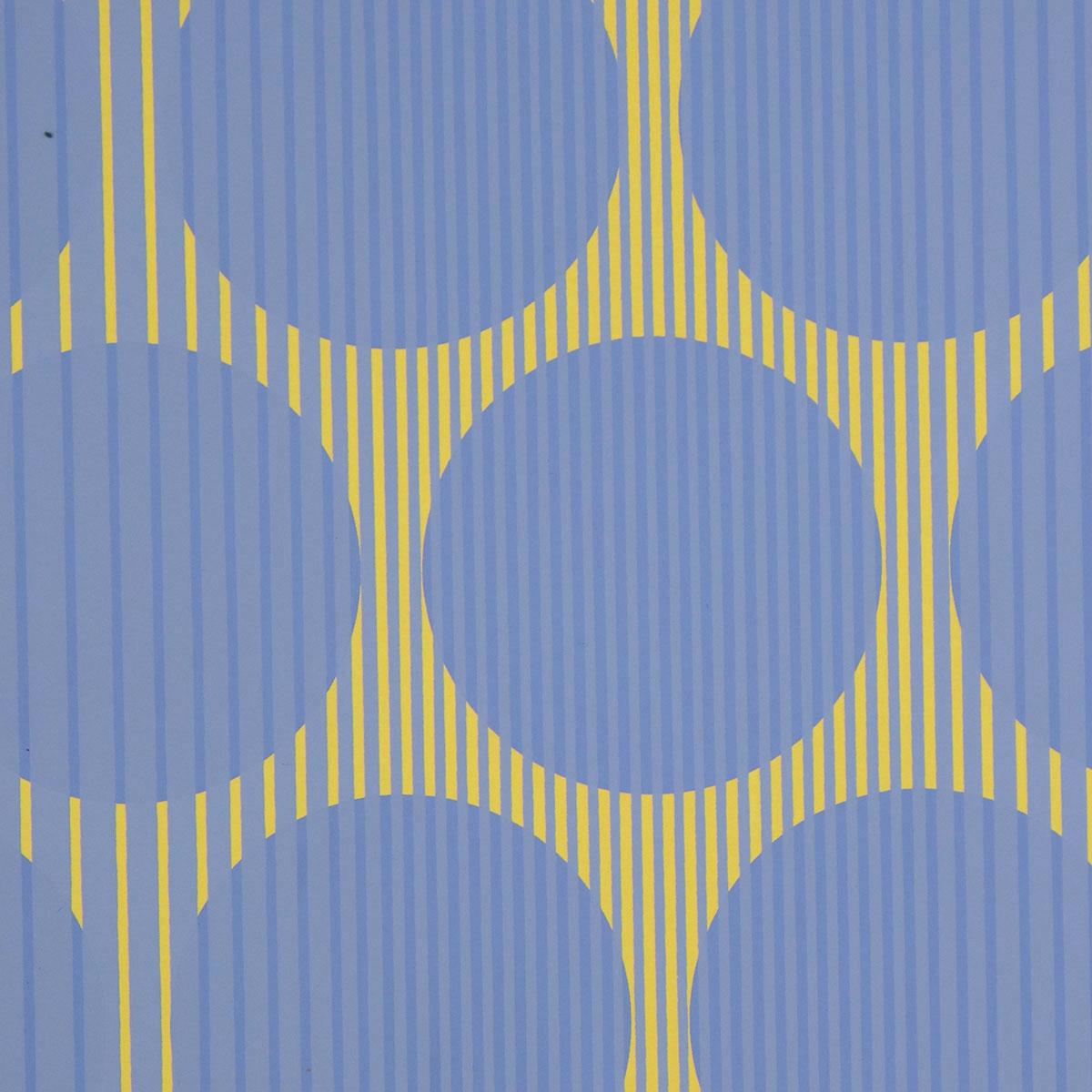 cercles bleus, de huit variantes - Op Art Print par Julian Stanczak