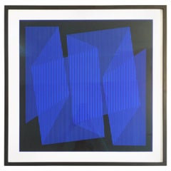 Julian Stanczak - Impression bleue et noire