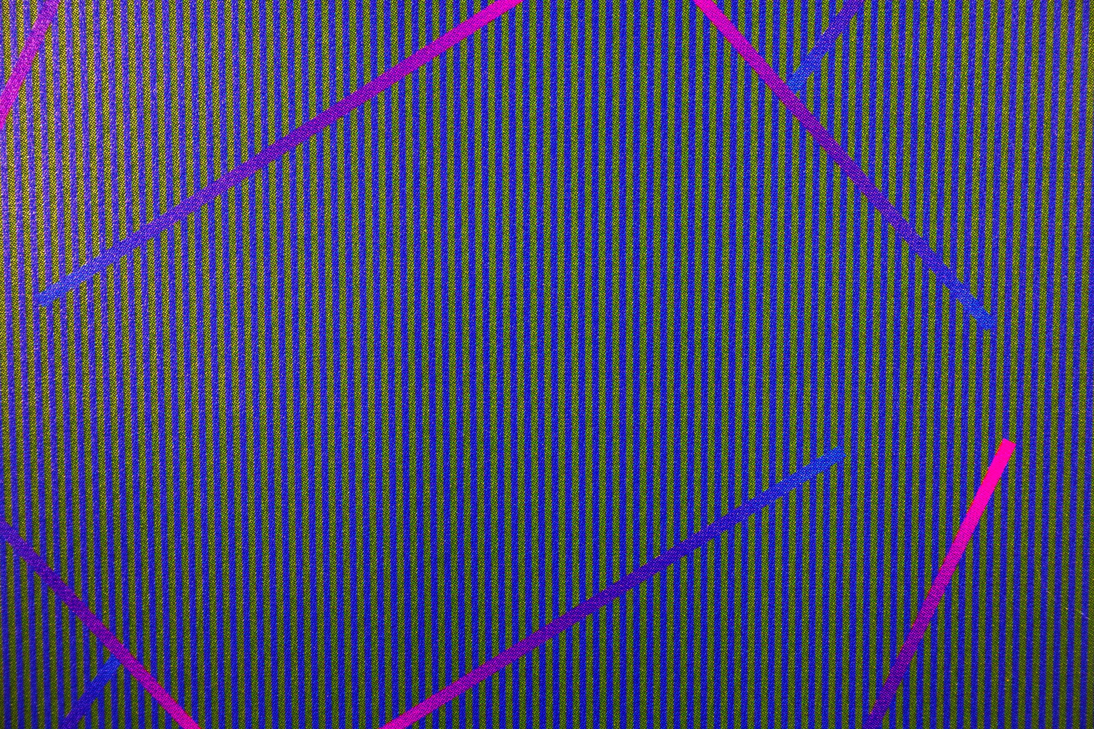 American Julian Stanczak Lineal Embrace - Purple Signed Op Art Serigraph on Paper EA UF For Sale