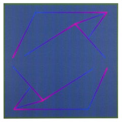Embrace Lineal Embrace - Sérigraphie Op Art signée Julian Stanczak pourpre sur papier EA UF