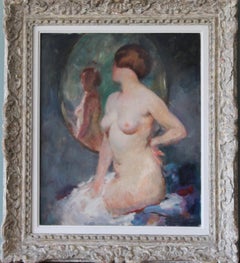 Antique Nude Oil Painting, Figurative Nude Painting, Nude Portrait, woman oil painting