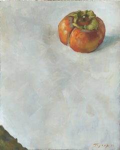 The Lone Persimmon, 8x10 oil on paper, Framed, Southwest Art Magazine, Free Ship