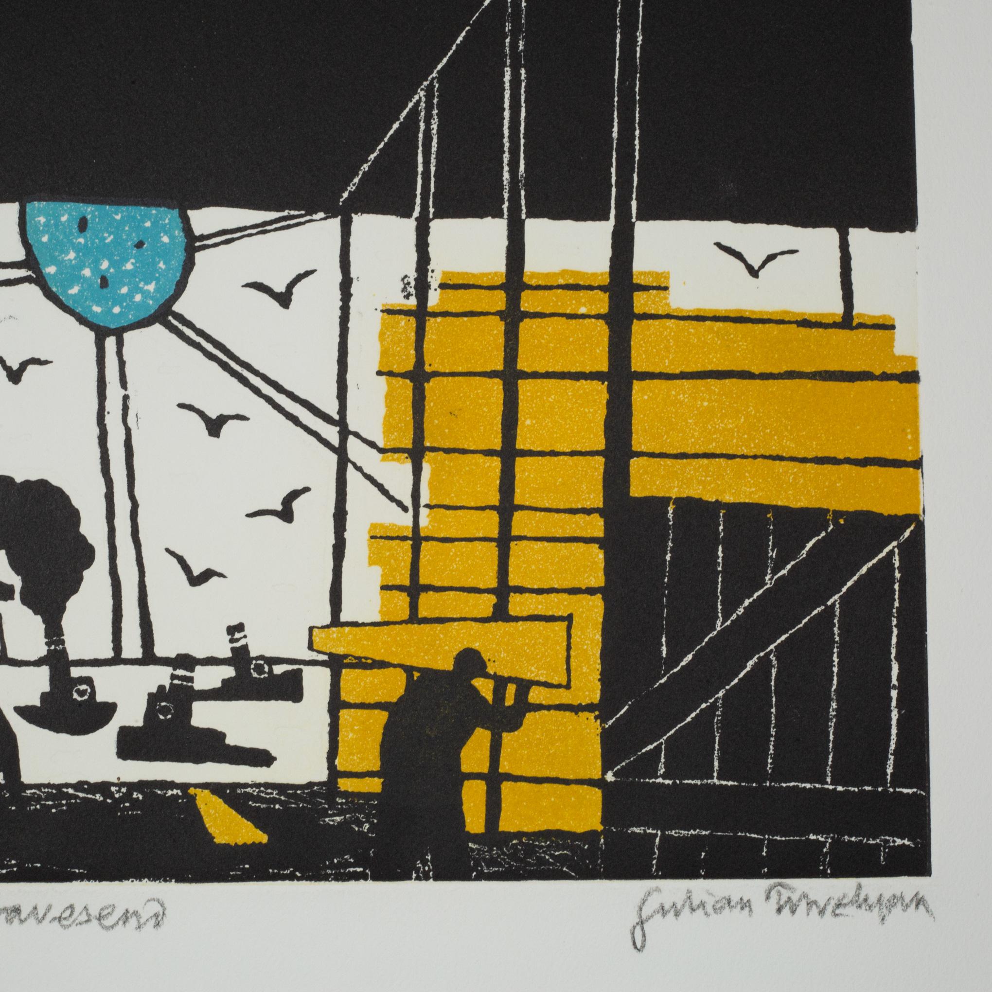 ÜBER 
Julian Trevelyan (1910-1988) Gravesend, 1969.
Auflage von 75
Signiert, betitelt und nummeriert 51/75 in Bleistift.
Ungerahmt. 

    SCHÖPFER Julian Trevelyan (1910-1988), Vereinigtes Königreich. 
    HERSTELLUNGSDATUM ca. 1969.
    MATERIALIEN