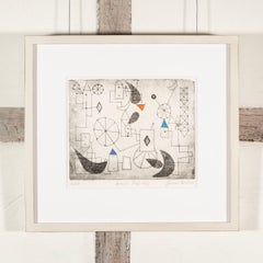 Tienda de bicicletas, aguafuerte abstracto lineal en blanco y negro, 1937