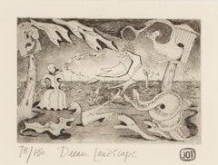 Dream Landscape - Trevelyan Surrealist Monochrome Etching Print